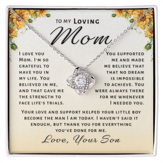 Gift for Mom From Son - Everything You've Done Love Knot Necklace