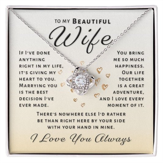 Gift For Wife - By Your Side Love Knot Necklace