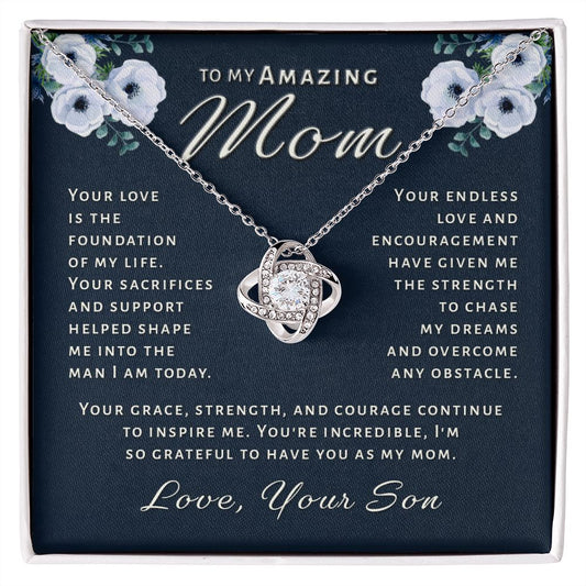 Gift for Mom From Son - Inspire Me Love Knot Necklace