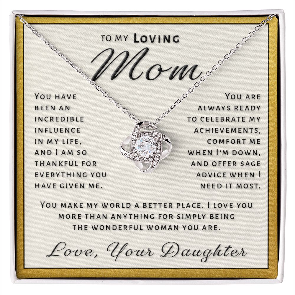 Gift for Mom From Daughter - Incredible Influence Love Knot Necklace