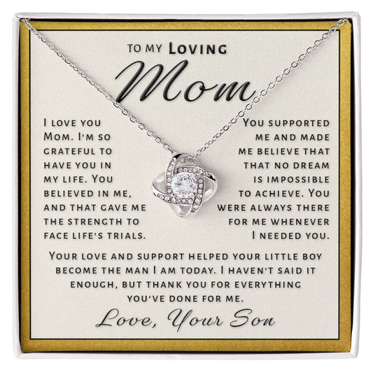 Gift for Mom From Son - Everything You've Done Love Knot Necklace