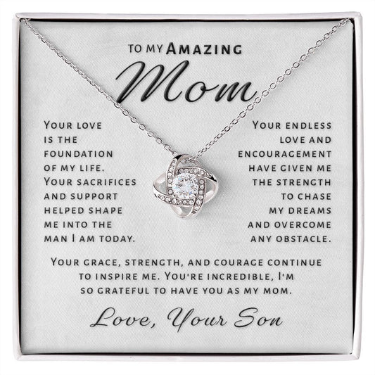 Gift for Mom From Son - Inspire Me Love Knot Necklace