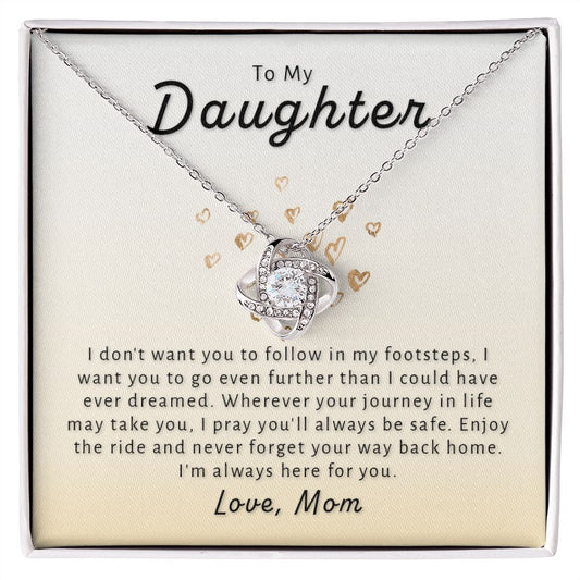 Gift For Daughter From Mom - Go Further Love Knot Necklace