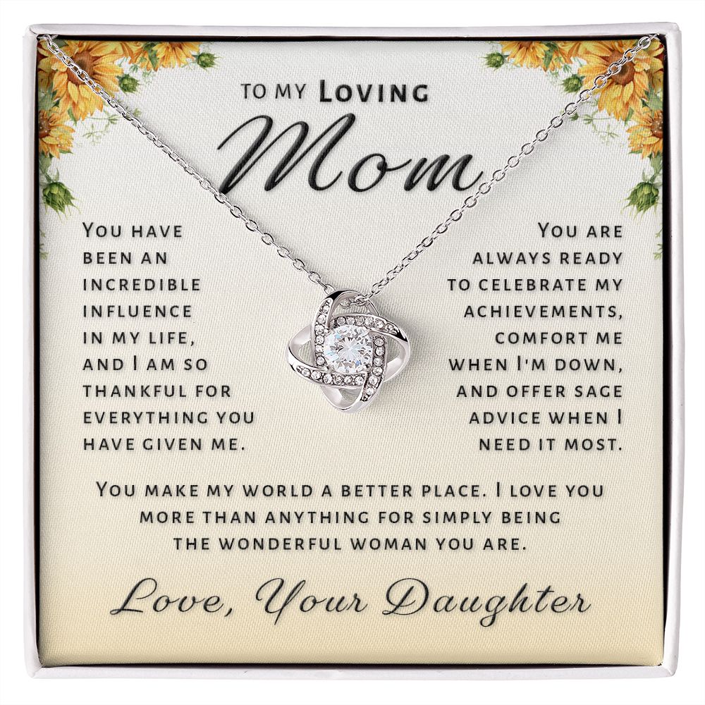 Gift for Mom From Daughter - Incredible Influence Love Knot Necklace