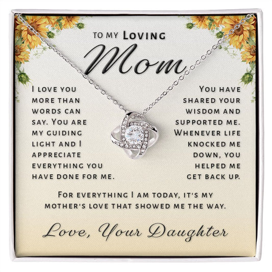 Gift for Mom From Daughter - My Guiding Light Love Knot Necklace