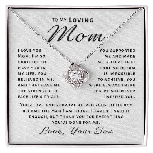 Gift for Mom From Son - Everything You've Done Love Knot Necklace