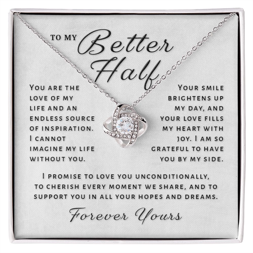 Gift For Better Half - I Promise Love Knot Necklace