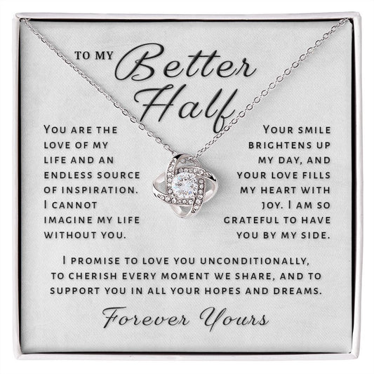 Gift For Better Half - I Promise Love Knot Necklace