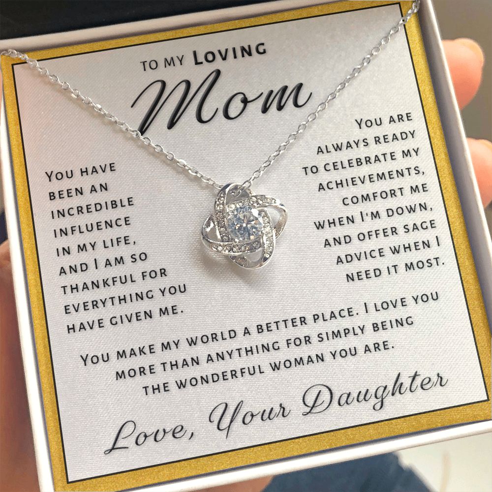 Gift for Mom From Daughter - Incredible Influence Love Knot Necklace