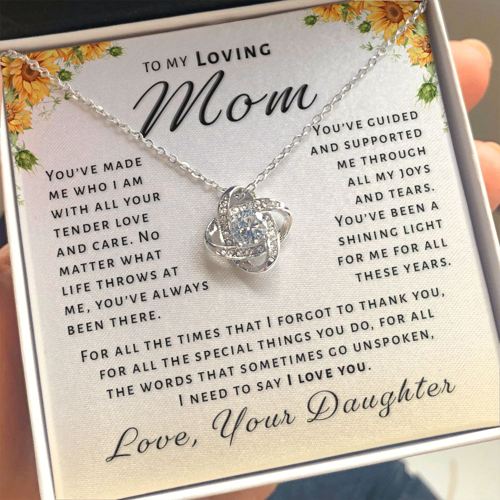 Gift for Mom From Daughter - Special Things Love Knot Necklace