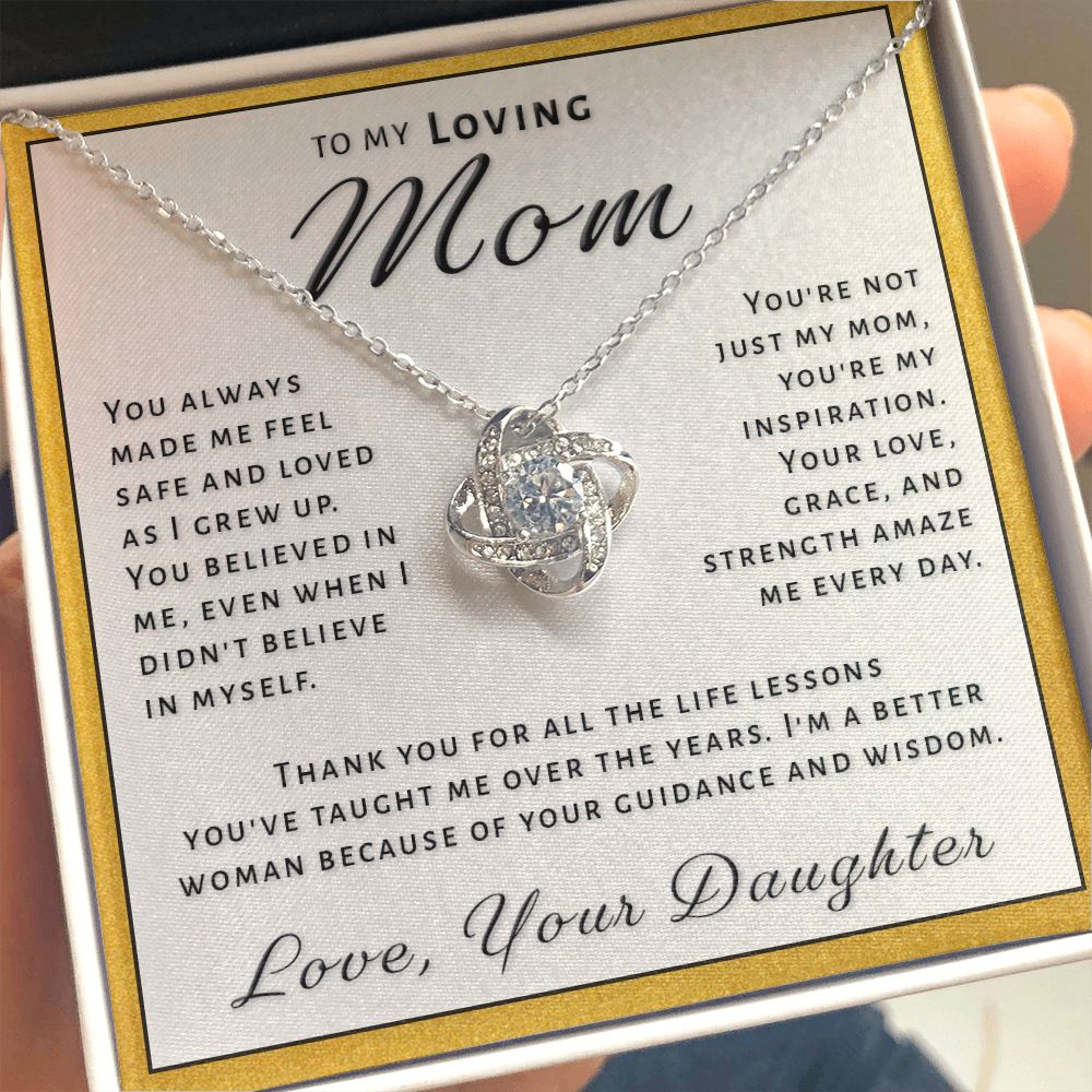 Gift for Mom From Daughter - My Inspiration Love Knot Necklace