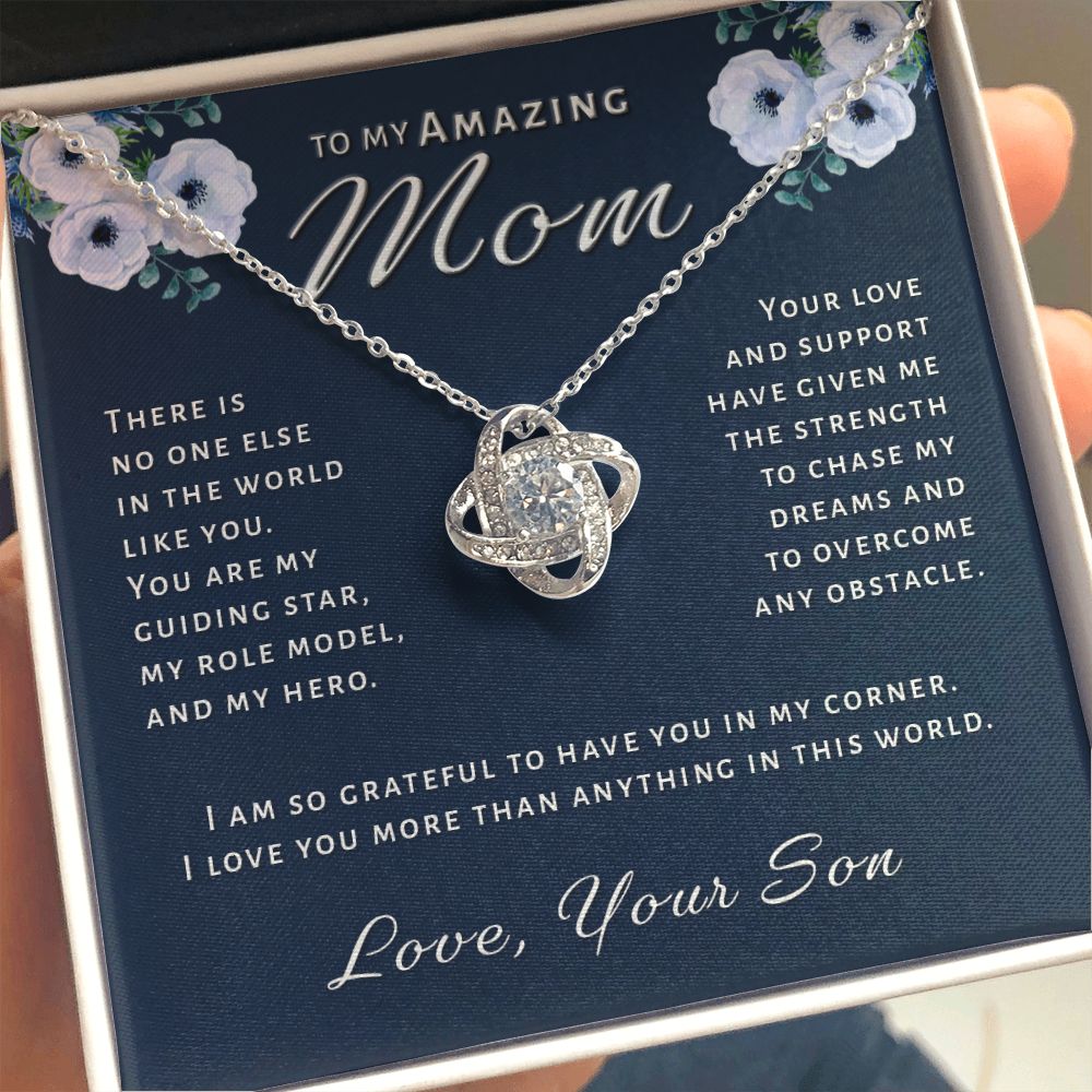 Gift for Mom From Son - My Guiding Star Love Knot Necklace