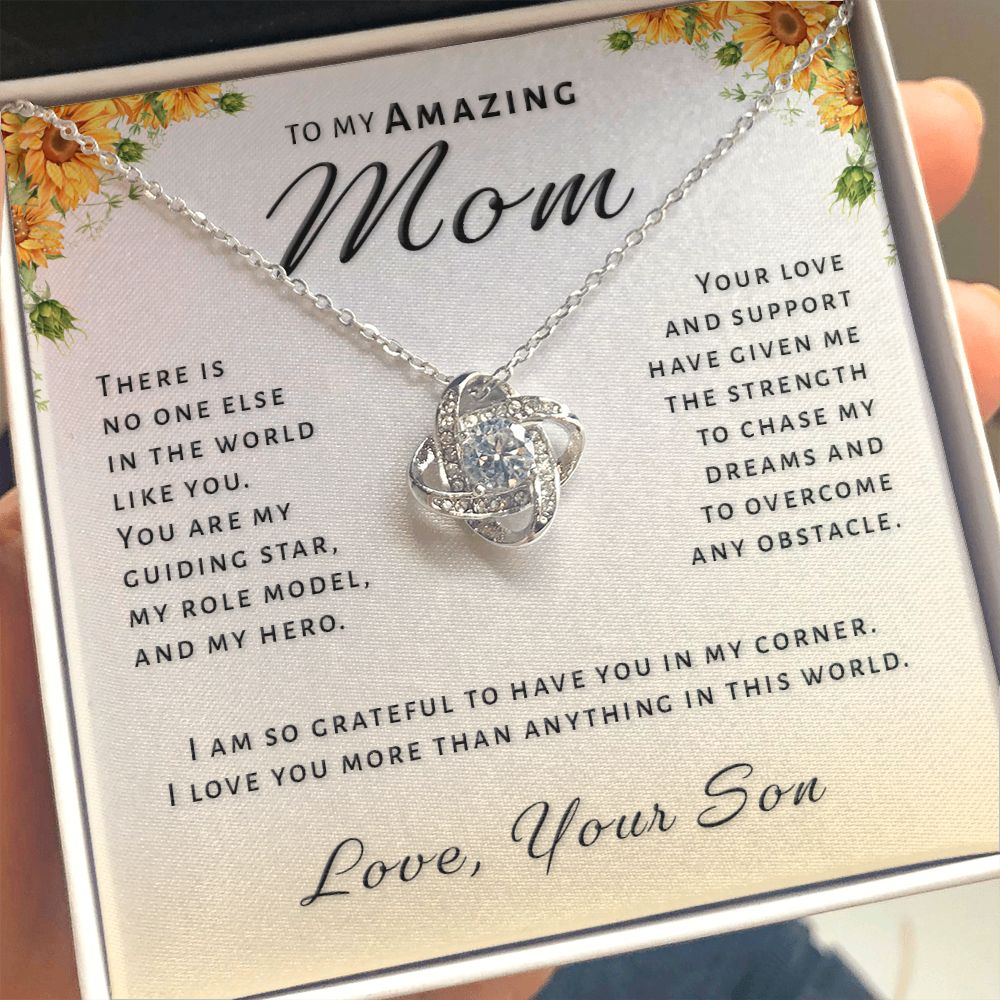 Gift for Mom From Son - My Guiding Star Love Knot Necklace