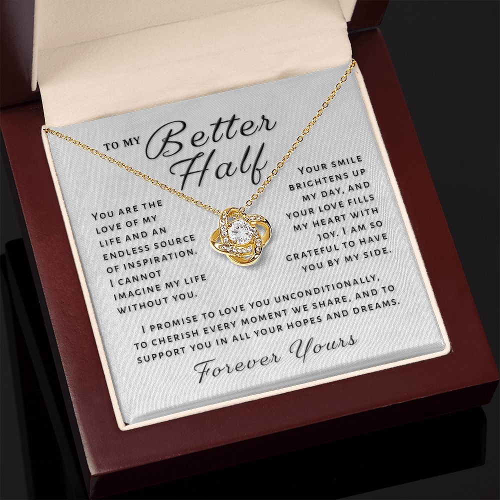 Gift For Better Half - I Promise Love Knot Necklace