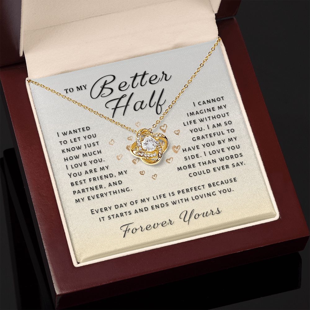 Gift For Better Half - Life Is Perfect Love Knot Necklace