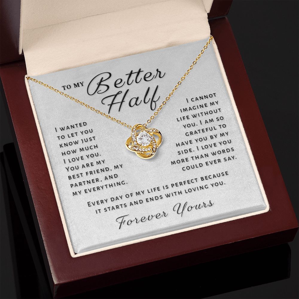 Gift For Better Half - Life Is Perfect Love Knot Necklace