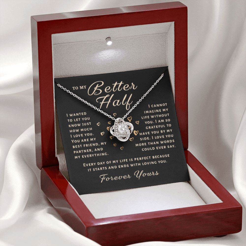 Gift For Better Half - Life Is Perfect Love Knot Necklace