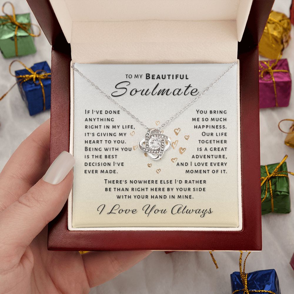 Gift For Soulmate - By Your Side Love Knot Necklace