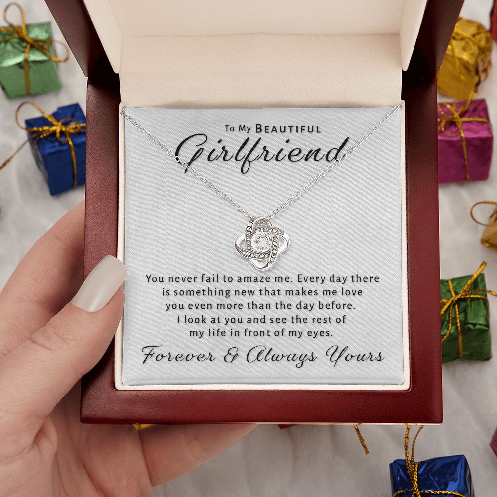 Gift For Girlfriend - You Amaze Me Love Knot Necklace