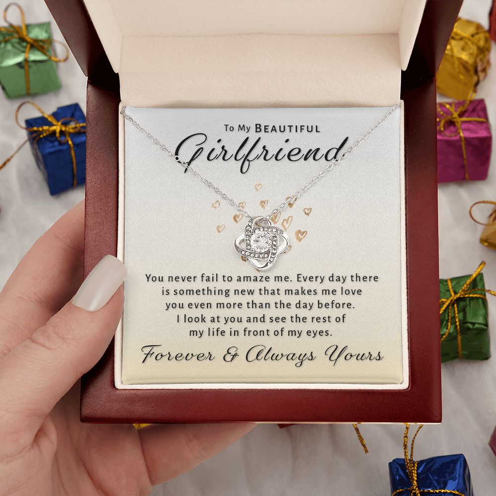 Gift For Girlfriend - You Amaze Me Love Knot Necklace