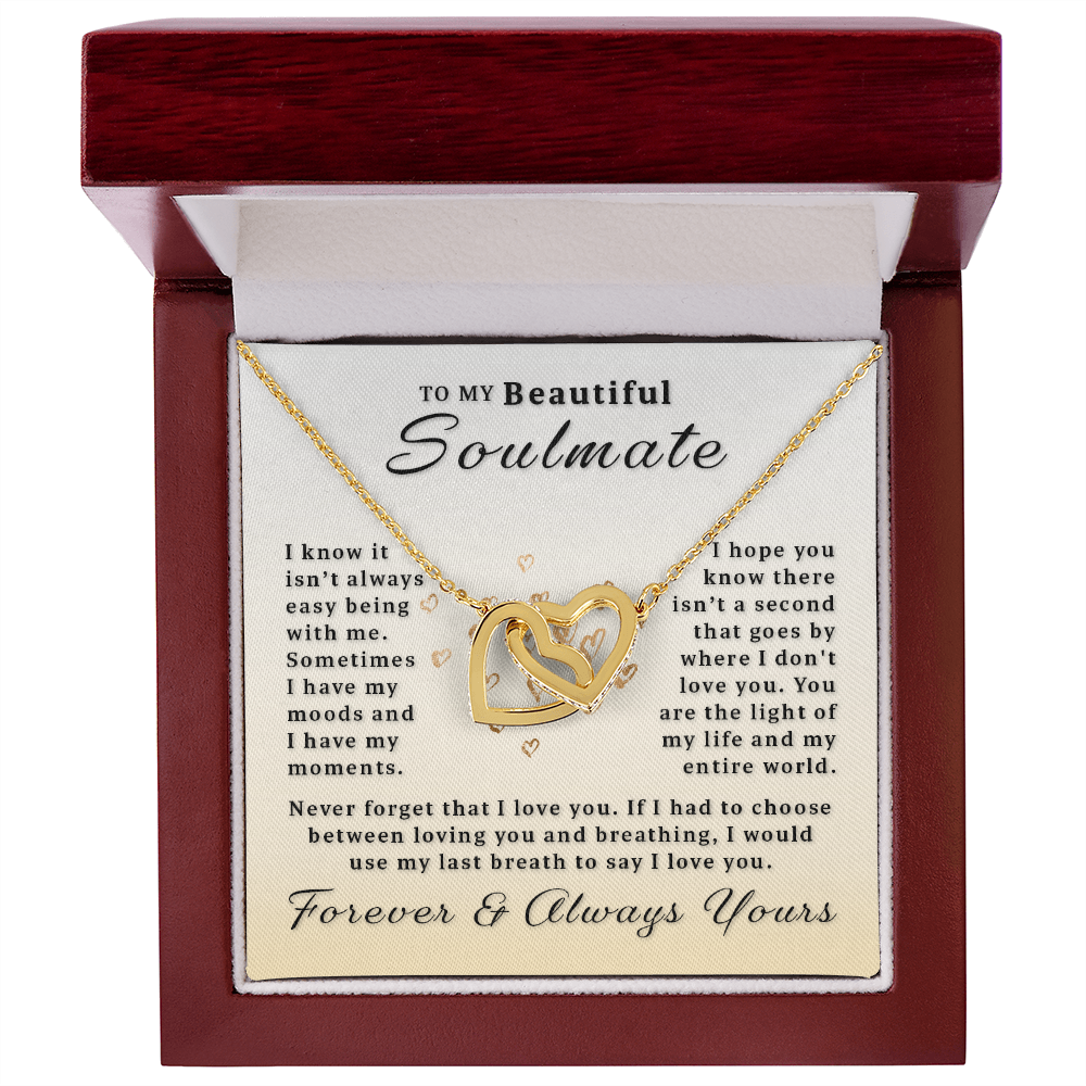 Gift For Soulmate - My Last Breath Interlocking Hearts Necklace