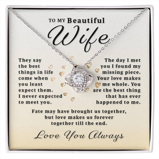 Gift For Wife From Husband - Forever Together Love Knot Necklace