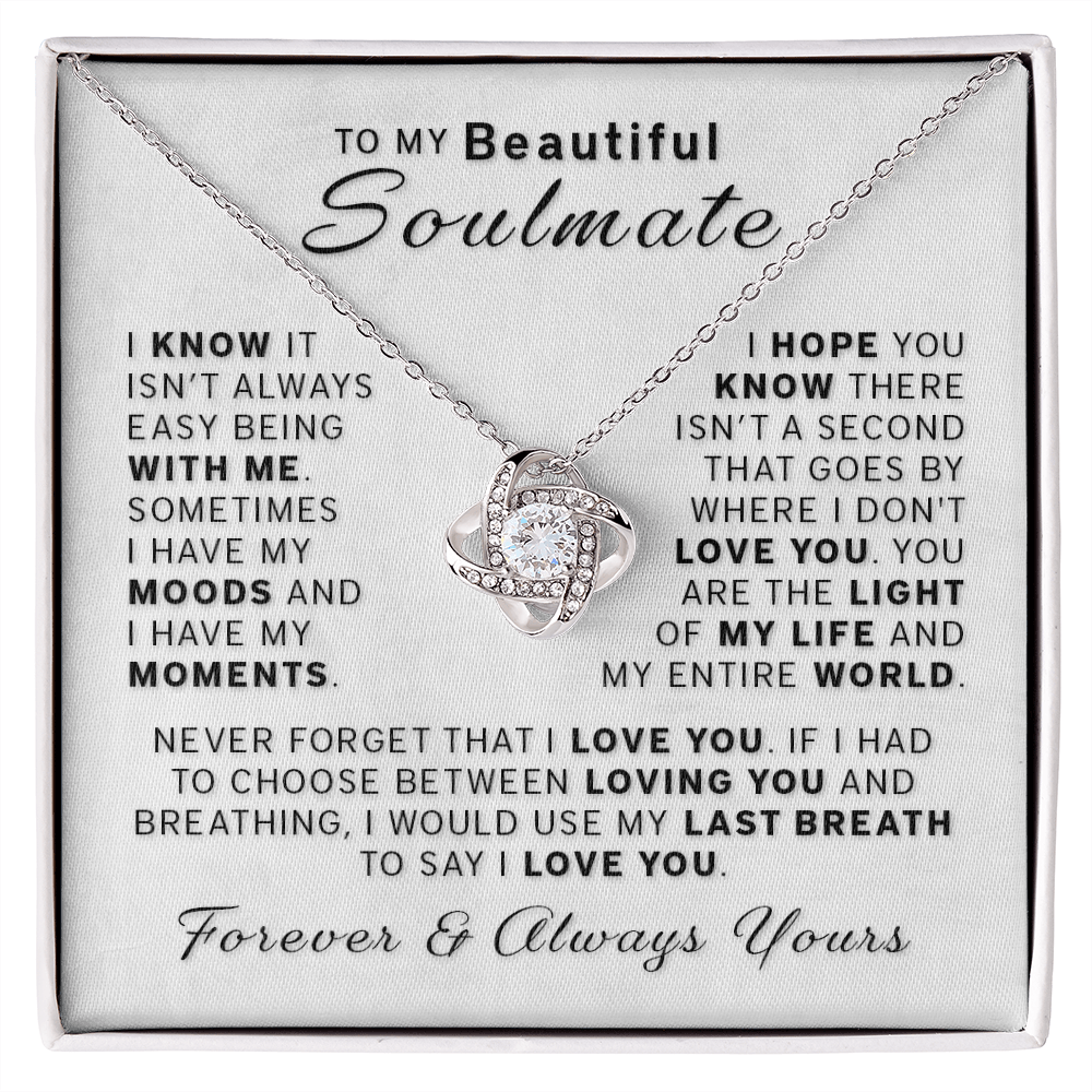 Gift For Soulmate - My Last Breath Love Knot Necklace