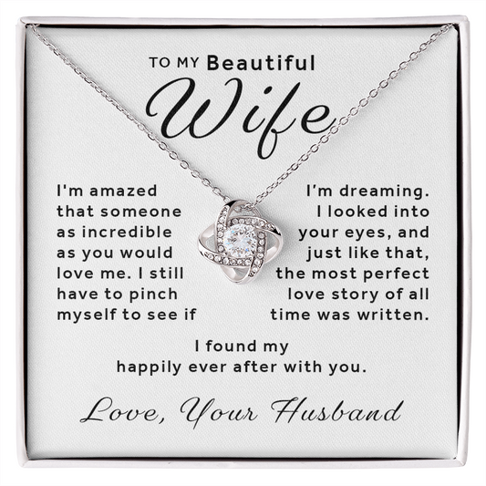 Gift For Wife From Husband - Happily Ever After Love Knot Necklace