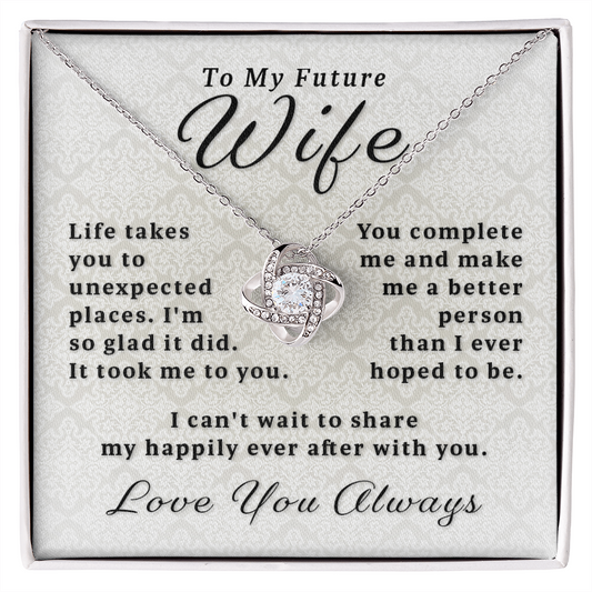 Gift For Future Wife - You Complete Me Love Knot Necklace