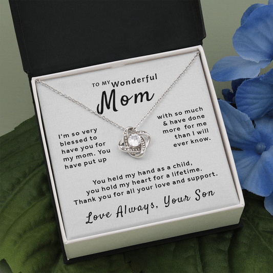 Gift For Mom From Son - So Blessed Love Knot Necklace