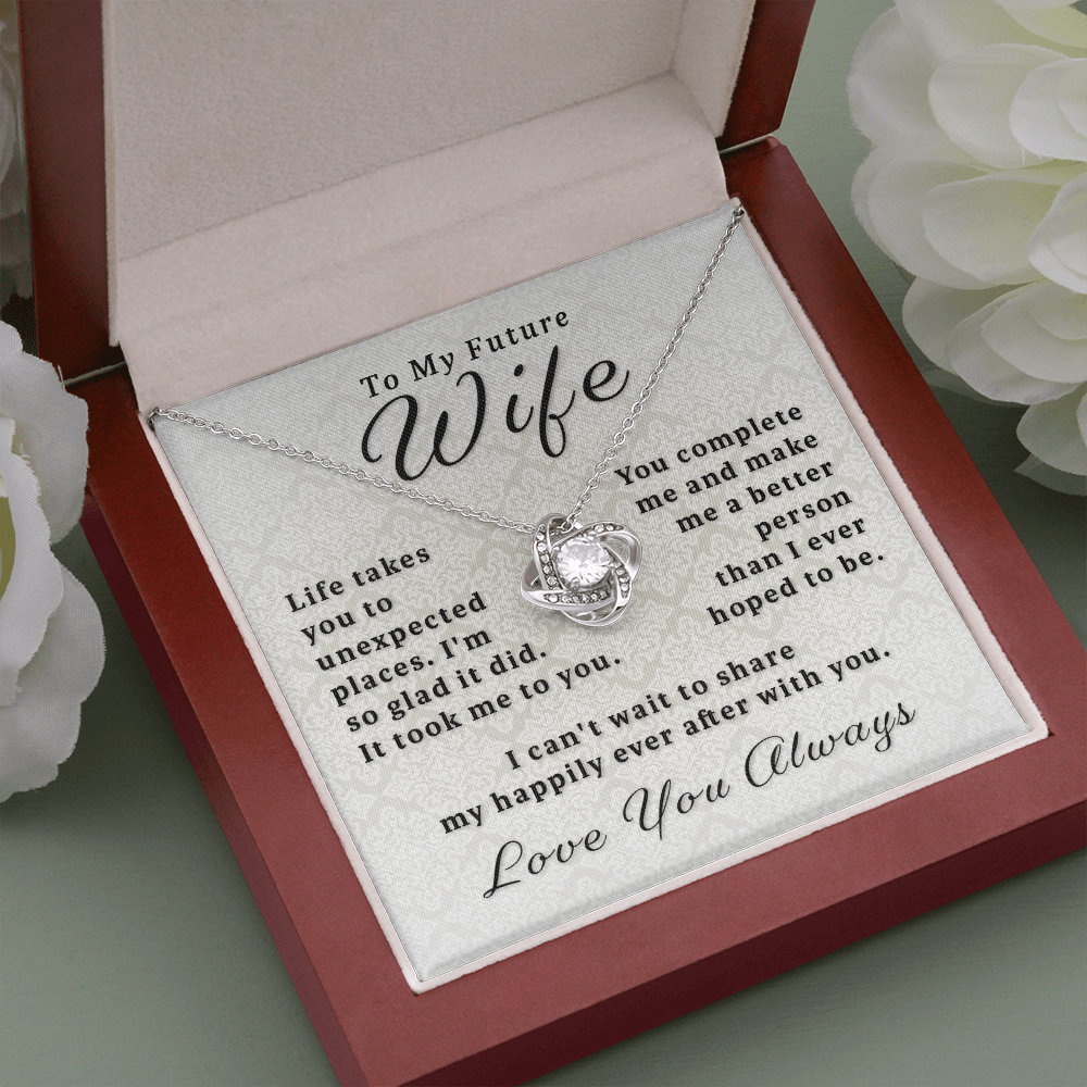 Gift For Future Wife - You Complete Me Love Knot Necklace