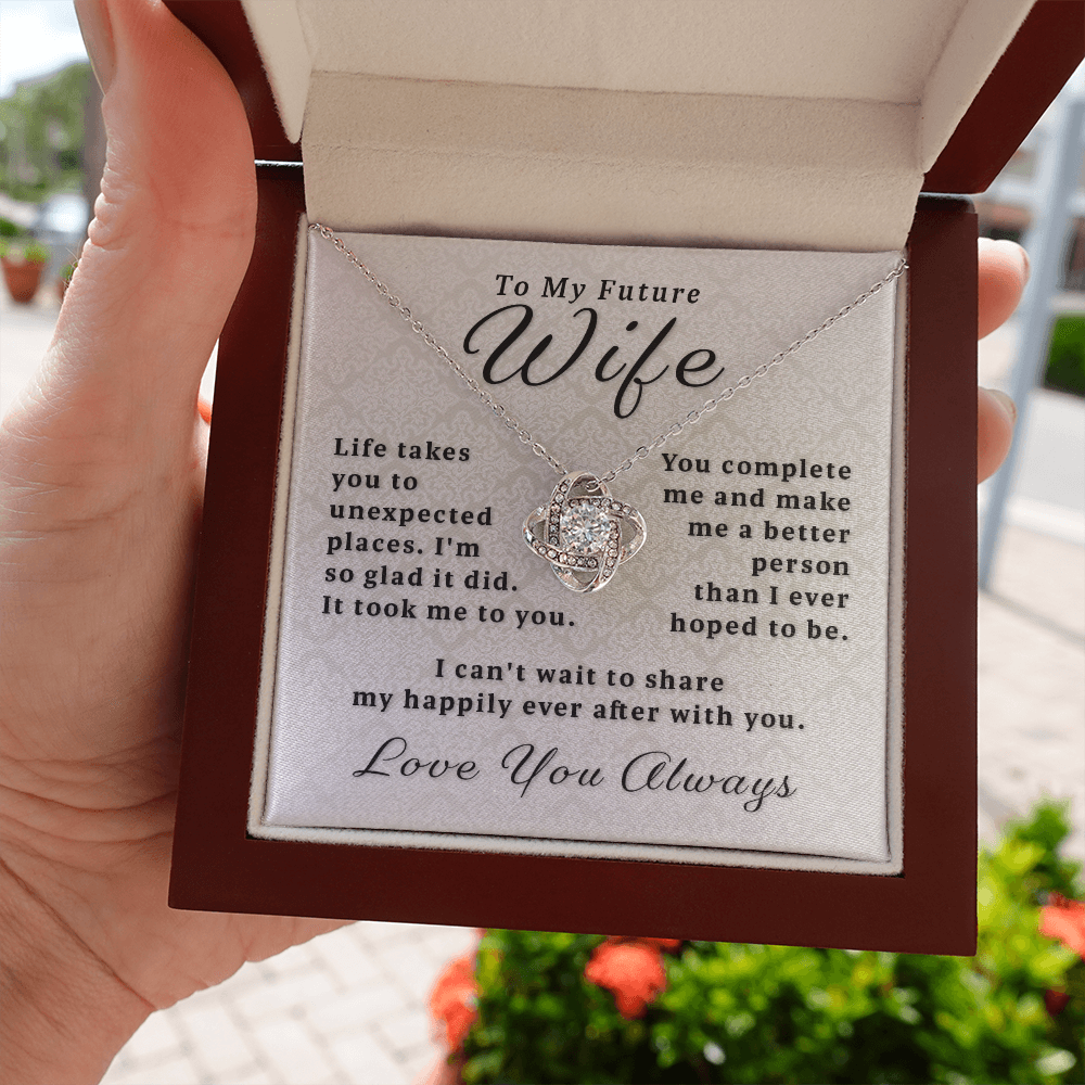 Gift For Future Wife - You Complete Me Love Knot Necklace